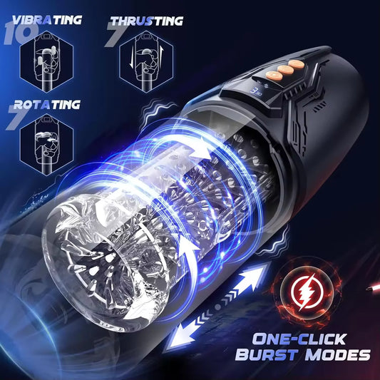 Automatic Male Masturbator Adult Sex Toy for Men Telescopic Sucking Rotate Stimulator Vibrators Piston Stimulator Penis Trainer